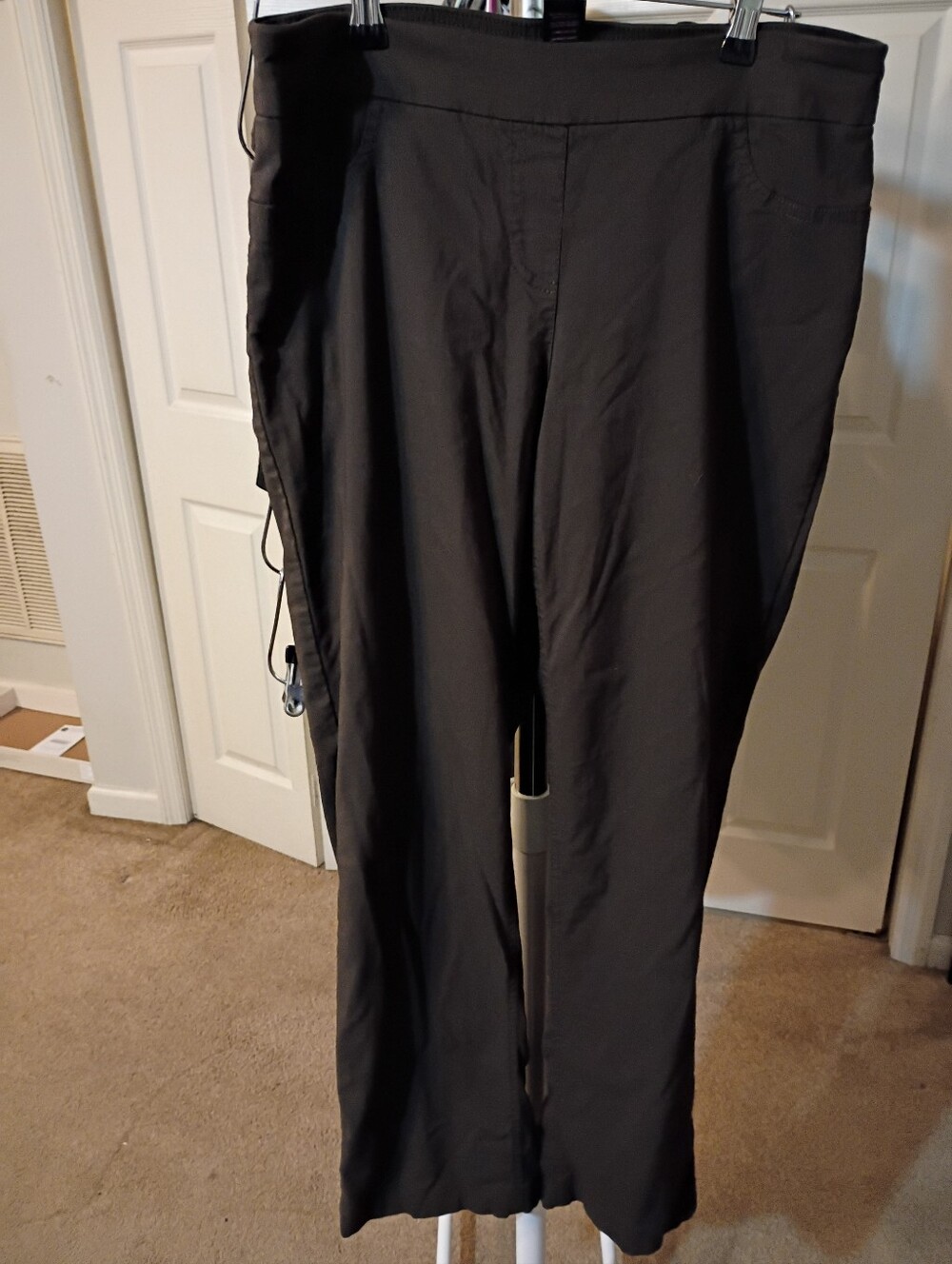 Slimsation By Multiples Women's Dark Brown Stretch Dress Pants